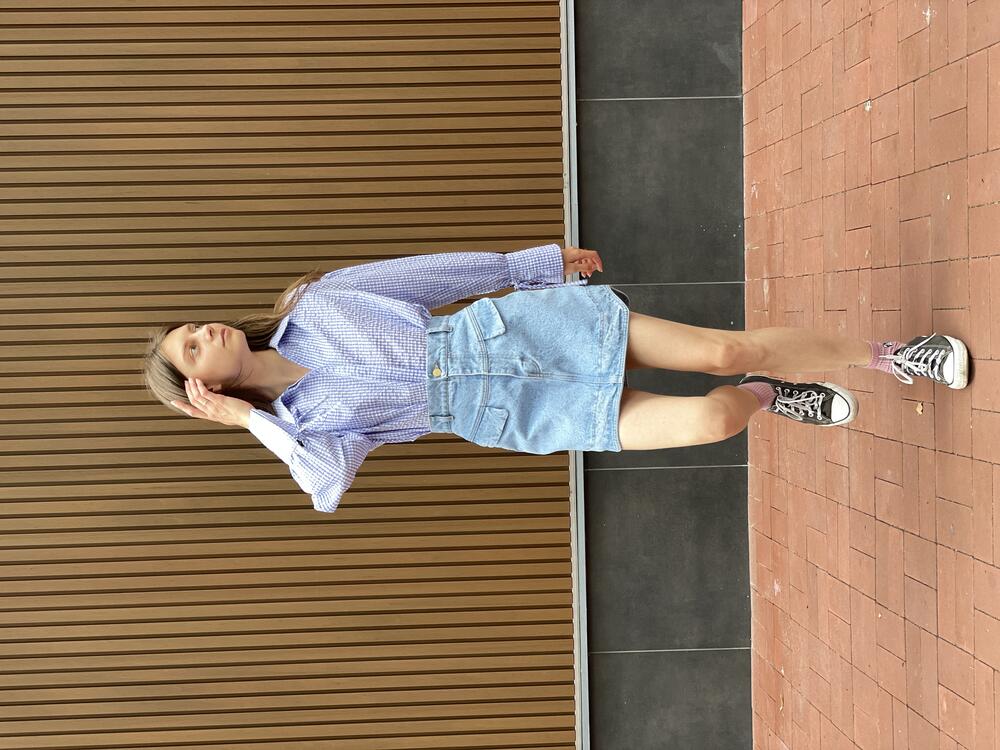 Блуза LN 5156 котон-жатка блакитний, 38-44