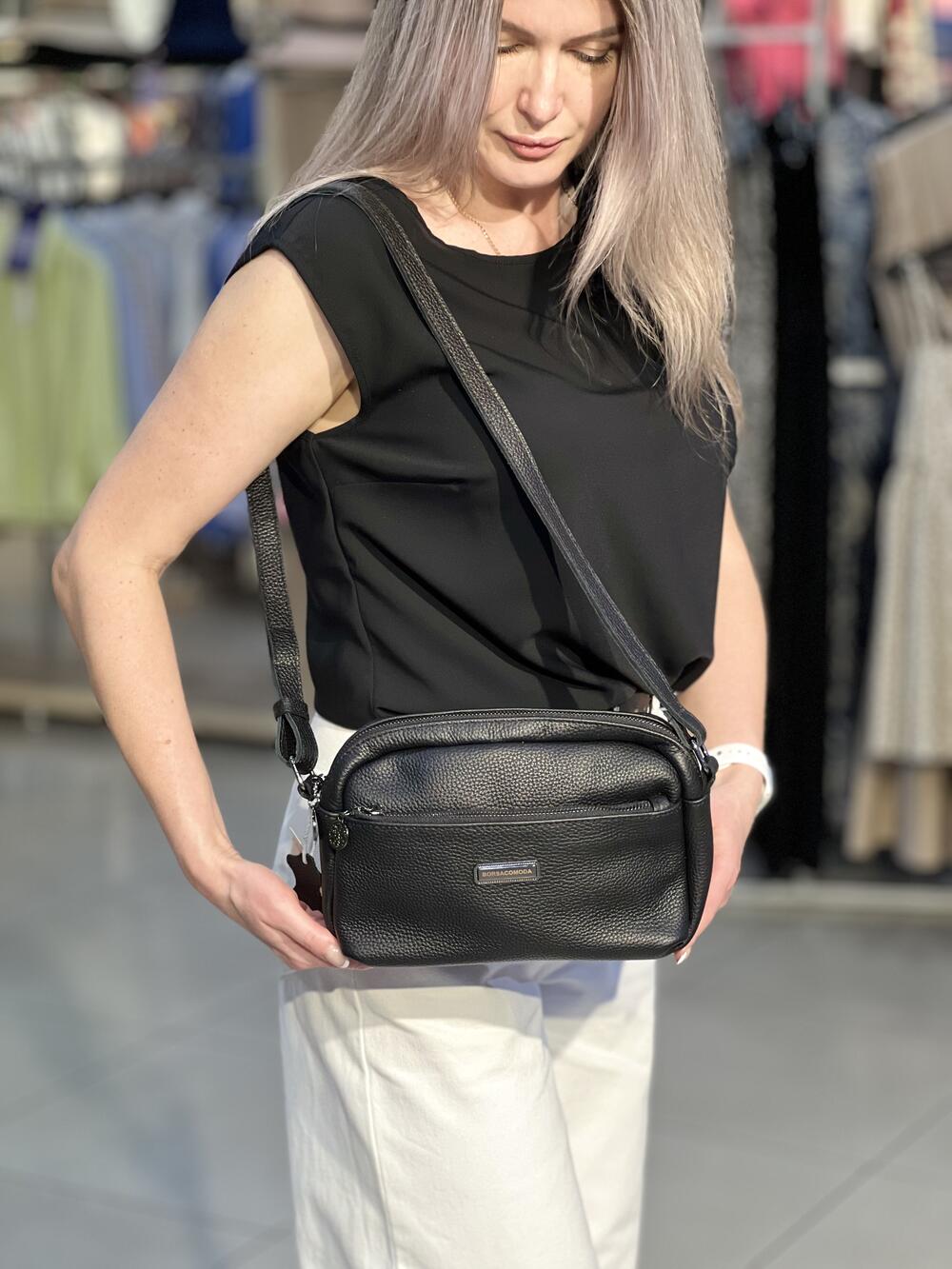 Сумка BORSACOMODA 820 кросбоді натуральна шкіра 