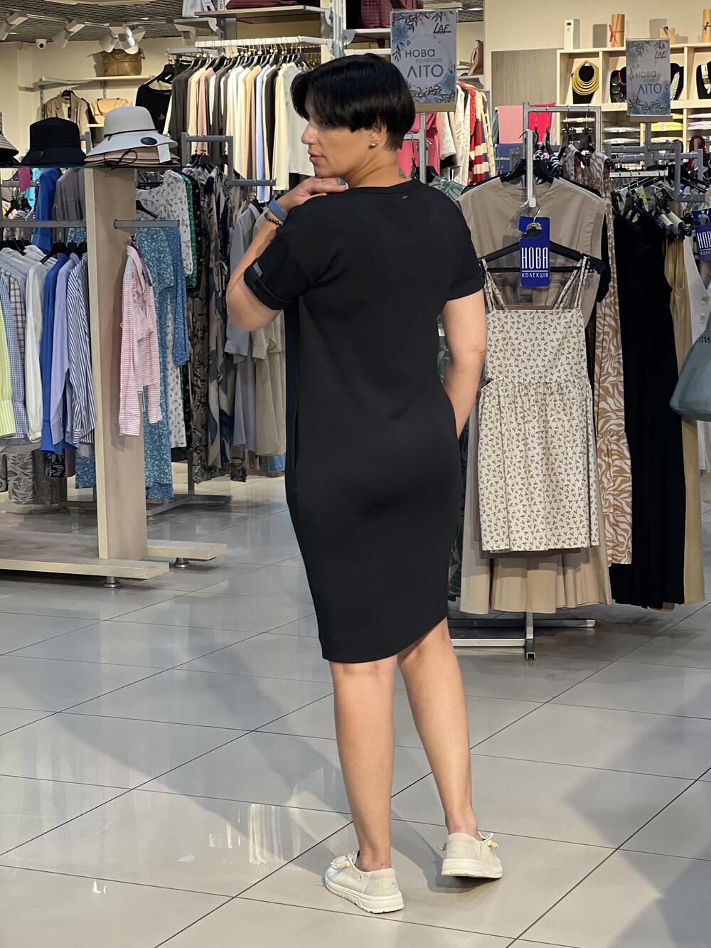 Сукня LO L08303 G-MARISA трикотаж інтерлок з тасмами чорний, XL