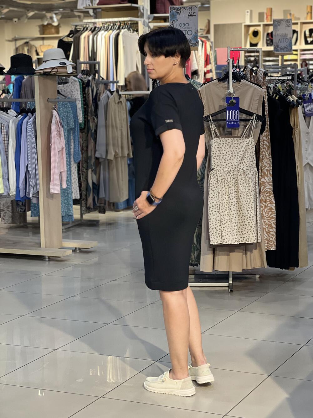 Сукня LO L08303 G-MARISA трикотаж інтерлок з тасмами чорний, XL