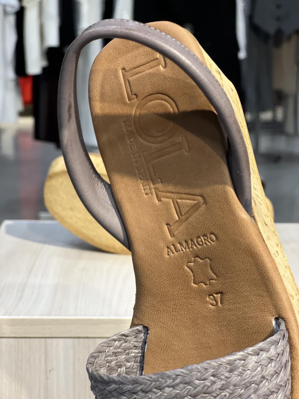 Босоніжки LA Menorguina Rafia Grisol натуральна шкіра корка бежевий, 38