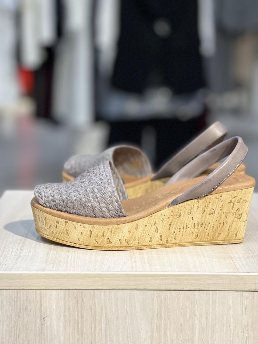 Босоніжки LA Menorguina Rafia Grisol натуральна шкіра корка бежевий, 39