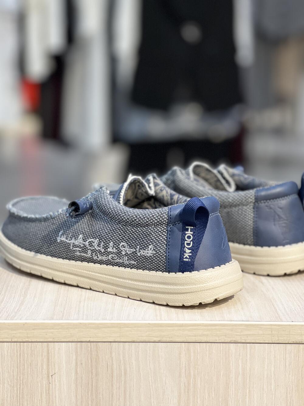 Мокасини чоловічі CAPTAIN JUTE SURF POCKMARKED 20-149 текстиль літо синьо-бежевий, 41