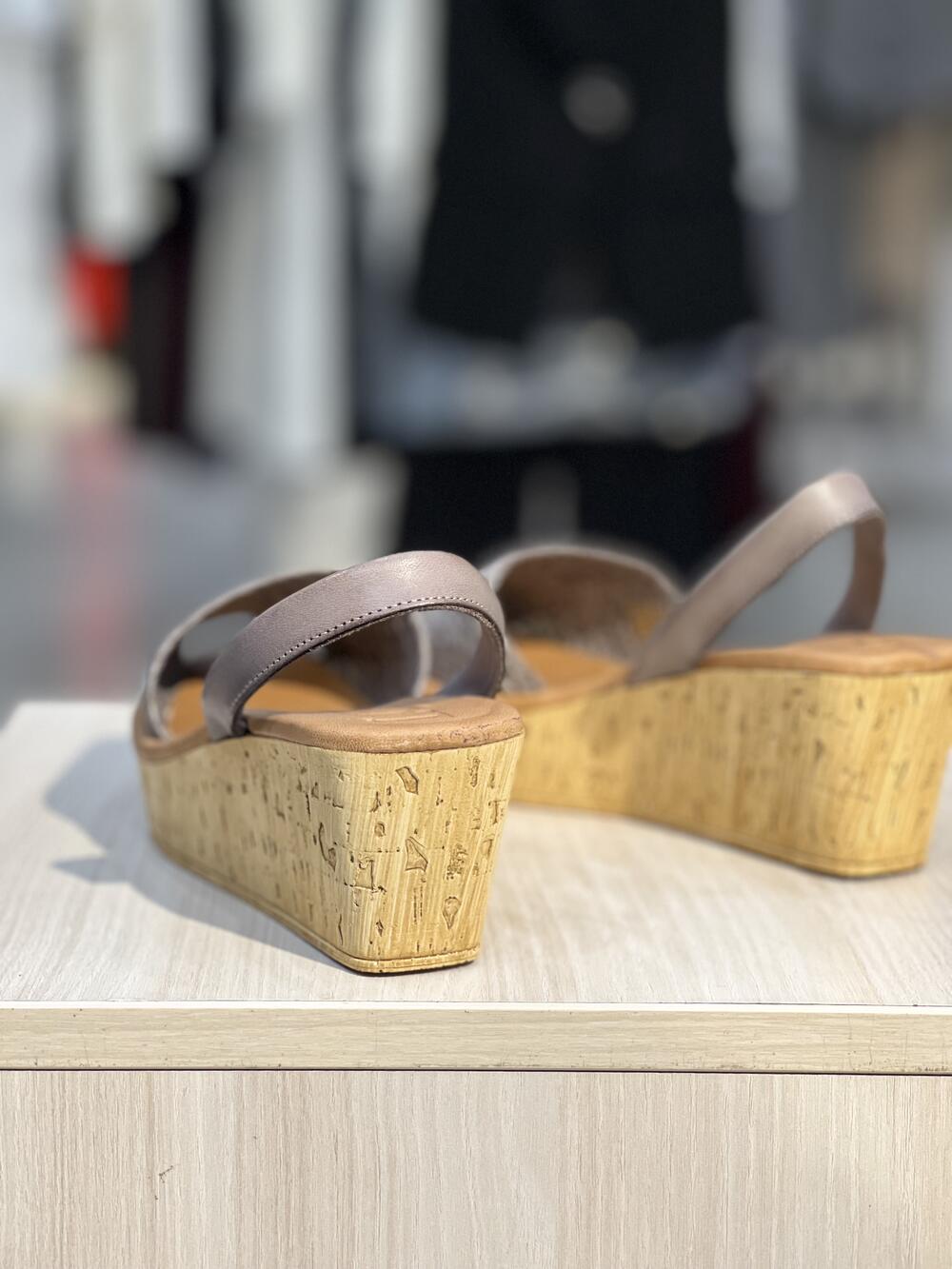 Босоніжки LA Menorguina Rafia Grisol натуральна шкіра корка бежевий, 37