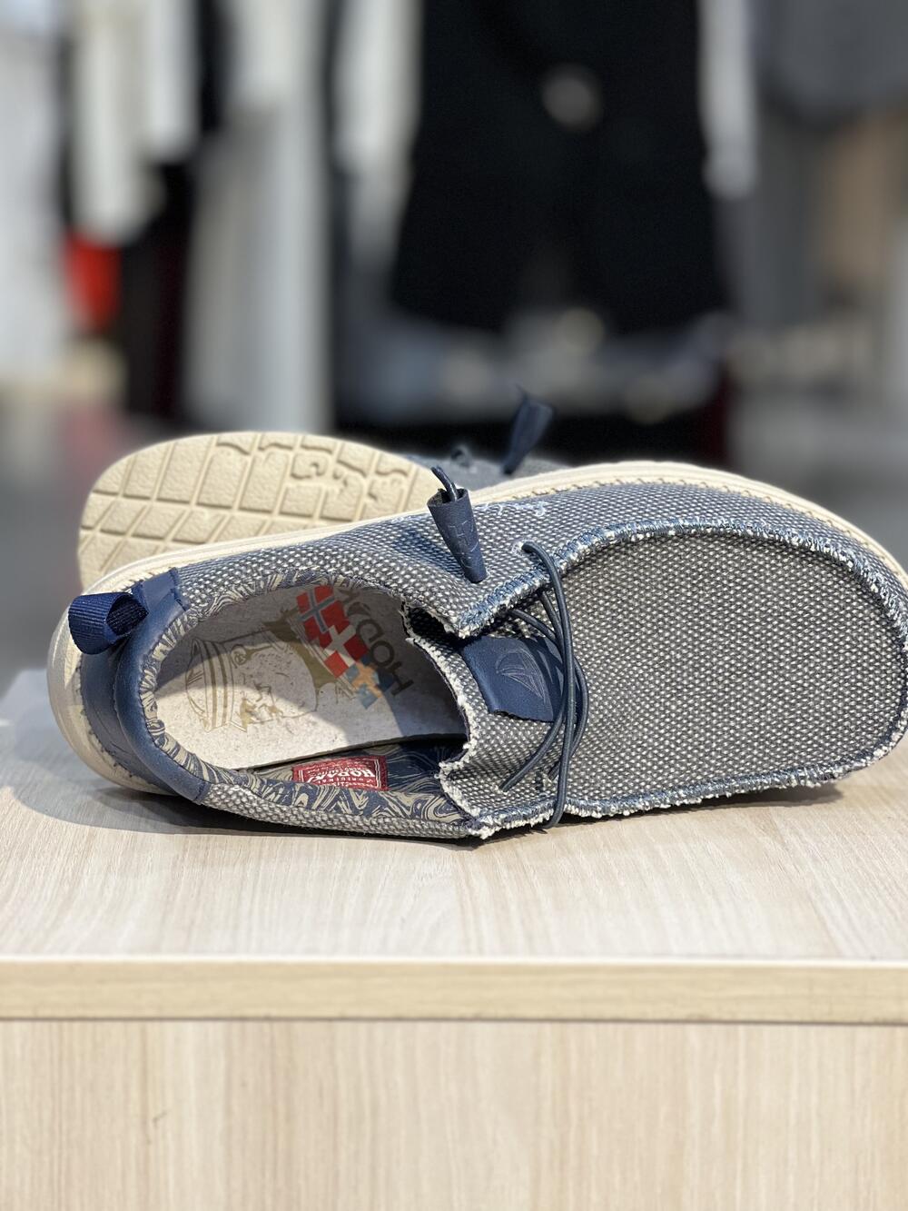 Мокасини чоловічі CAPTAIN JUTE SURF POCKMARKED 20-149 текстиль літо синьо-бежевий, 46