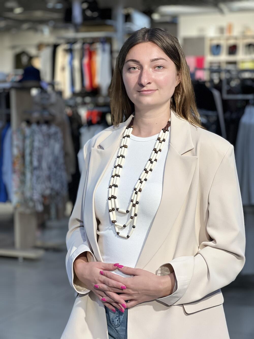 Кольє Indira N926 кістка ріг намистини білі та коричневі кістка