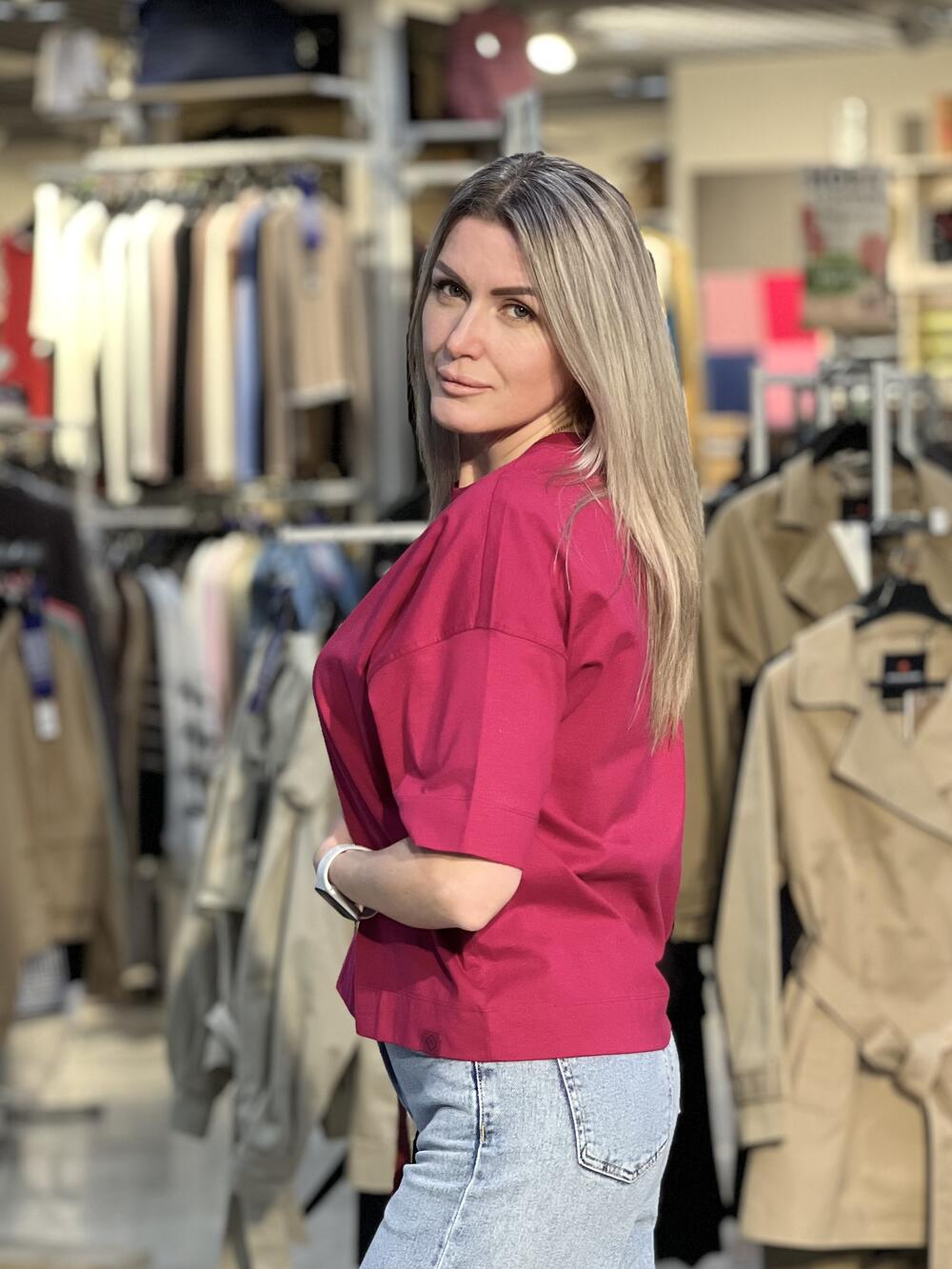 Футболка T-FLAME к/р укорочена широка фуксія, XS