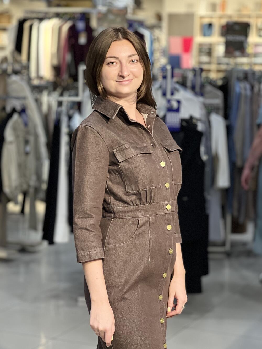 Сукня LP 4312 джинсова футляр шоколад, XL