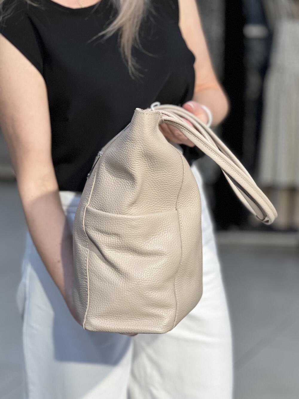 Сумка Borsacommoda 825 шопер великий натуральна шкіра пісок