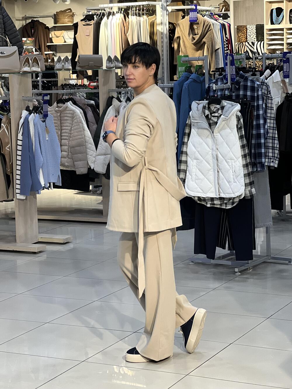 Піджак LP L01097 JB-MIRELLA запах з поясом бежевий, XS