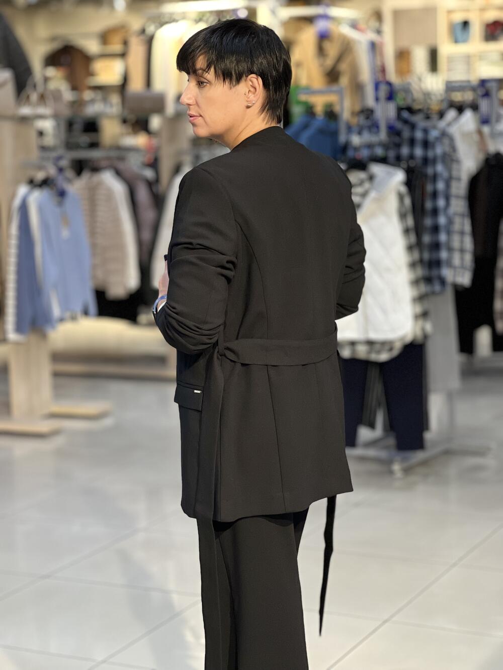 Піджак LP L01097 JB-MIRELLA запах з поясом чорний, S