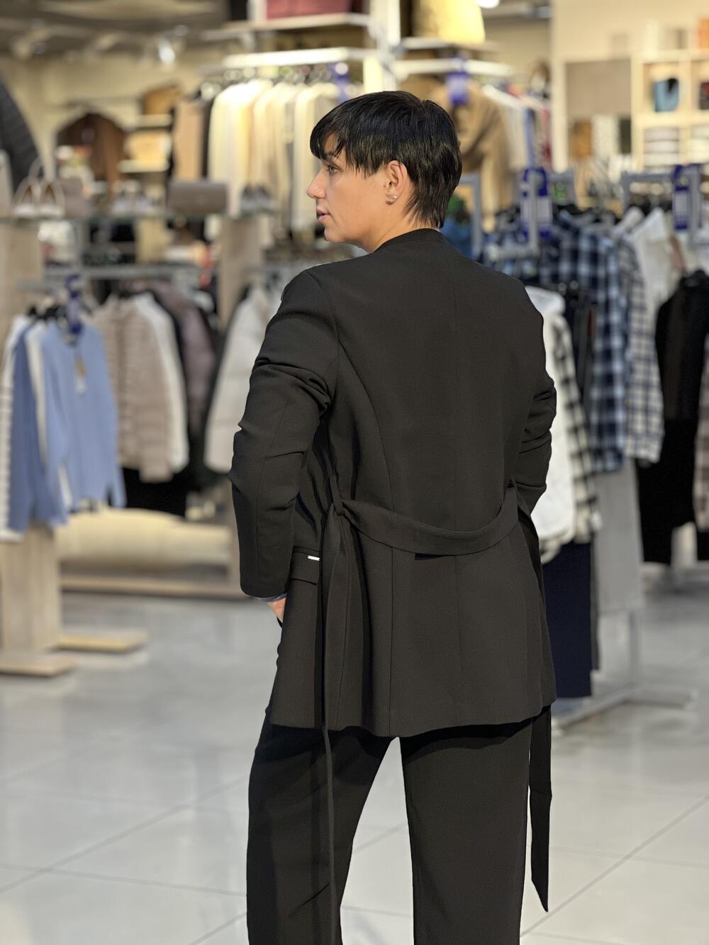 Піджак LP L01097 JB-MIRELLA запах з поясом чорний, S