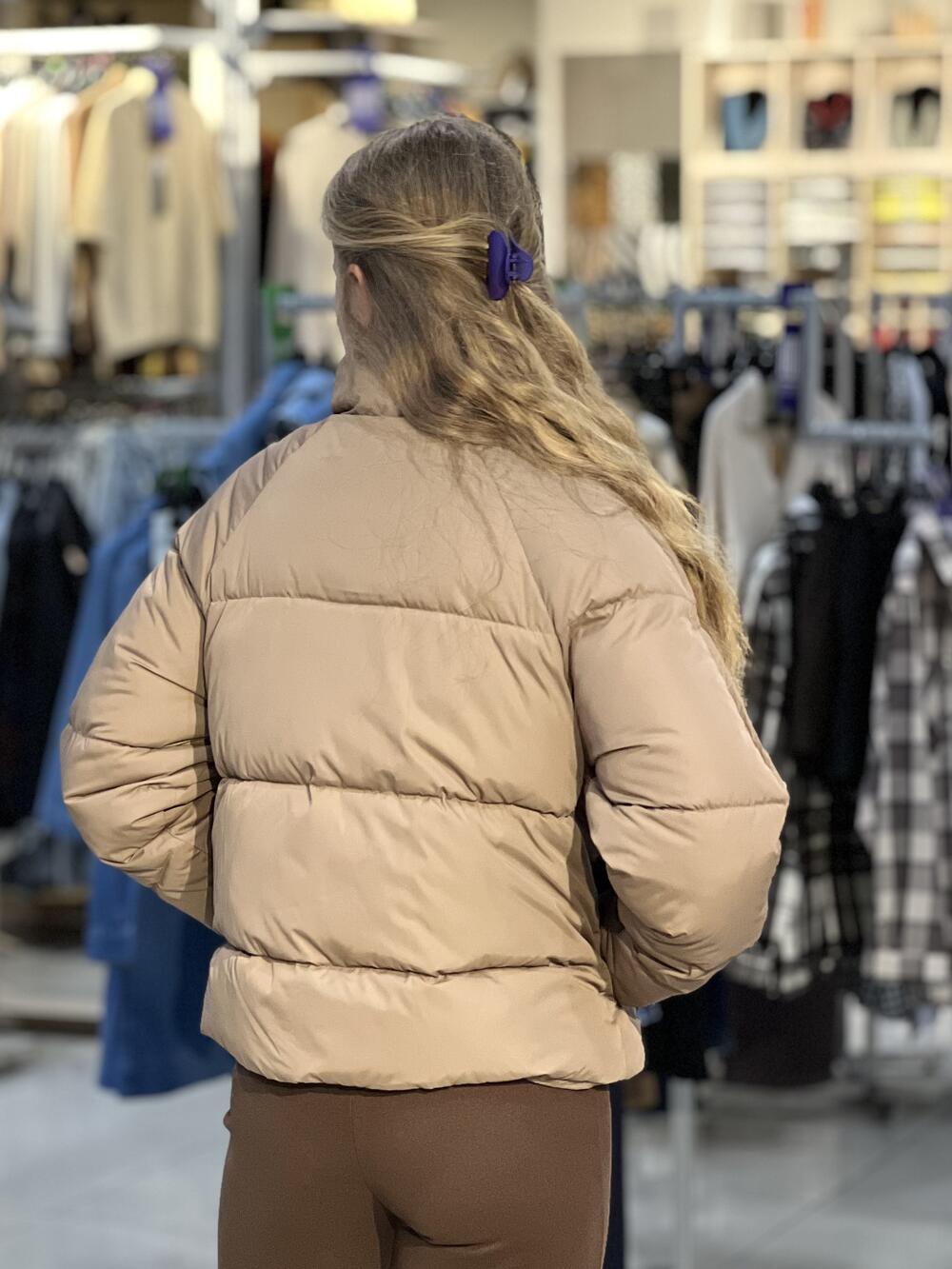 Куртка LO 0800032512 стьобана коротка демі капучино, M