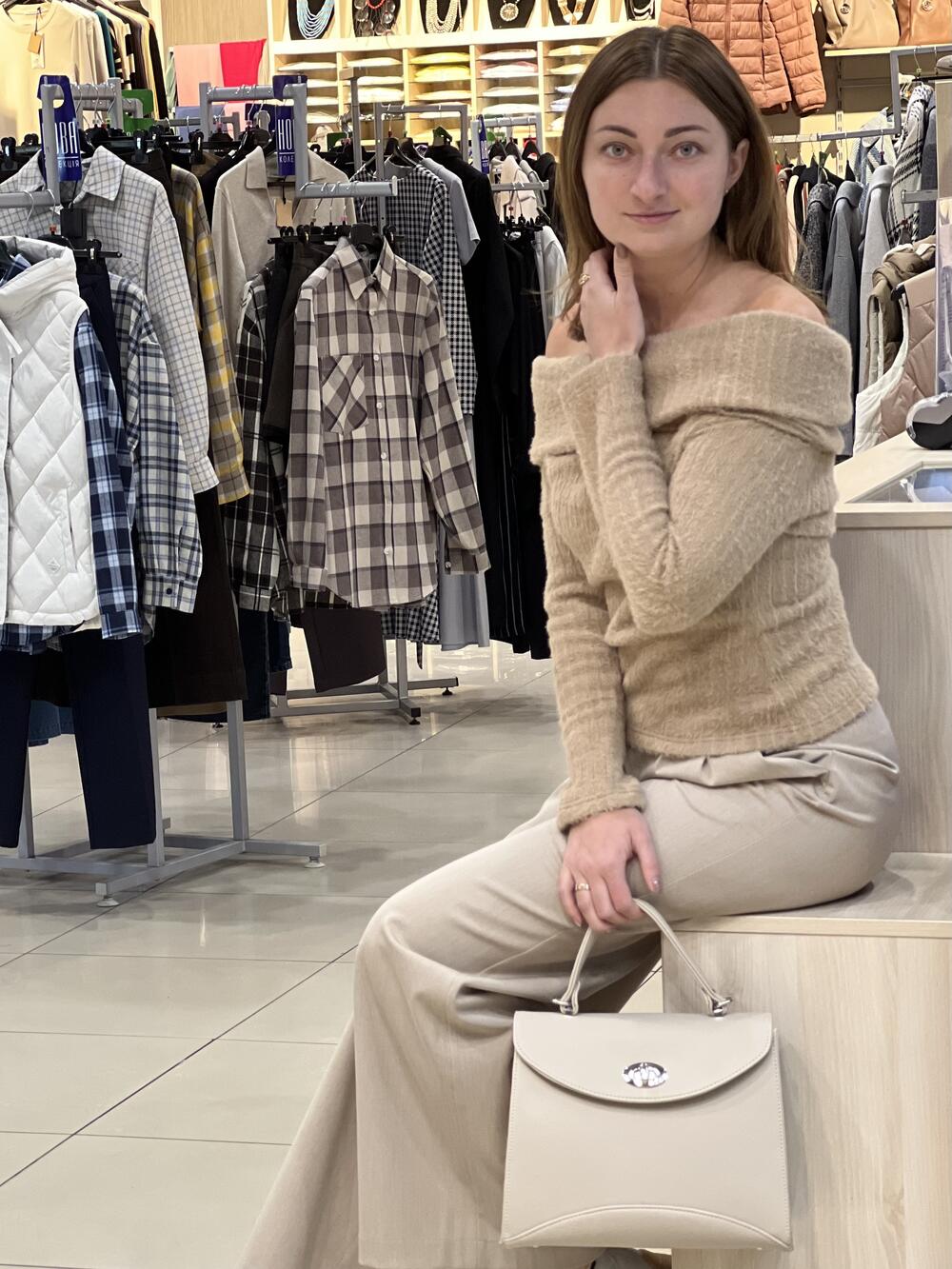 Джемпер LP 4719 з хомутом травка смужка кемел, XL