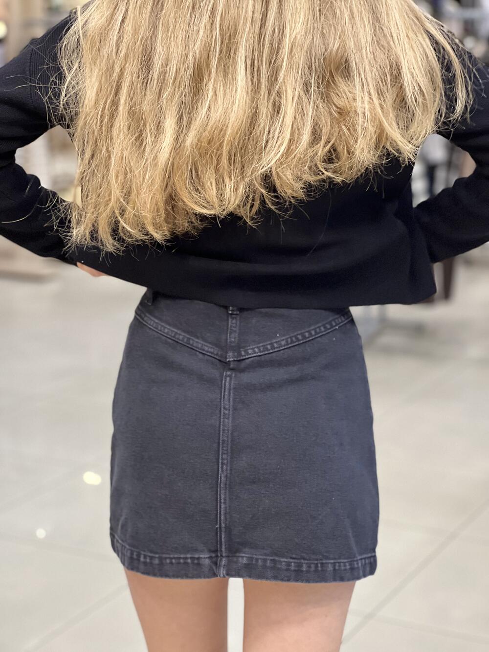 Спідниця LP 4503 коротка джинсова на ґудзиках чорний, XS