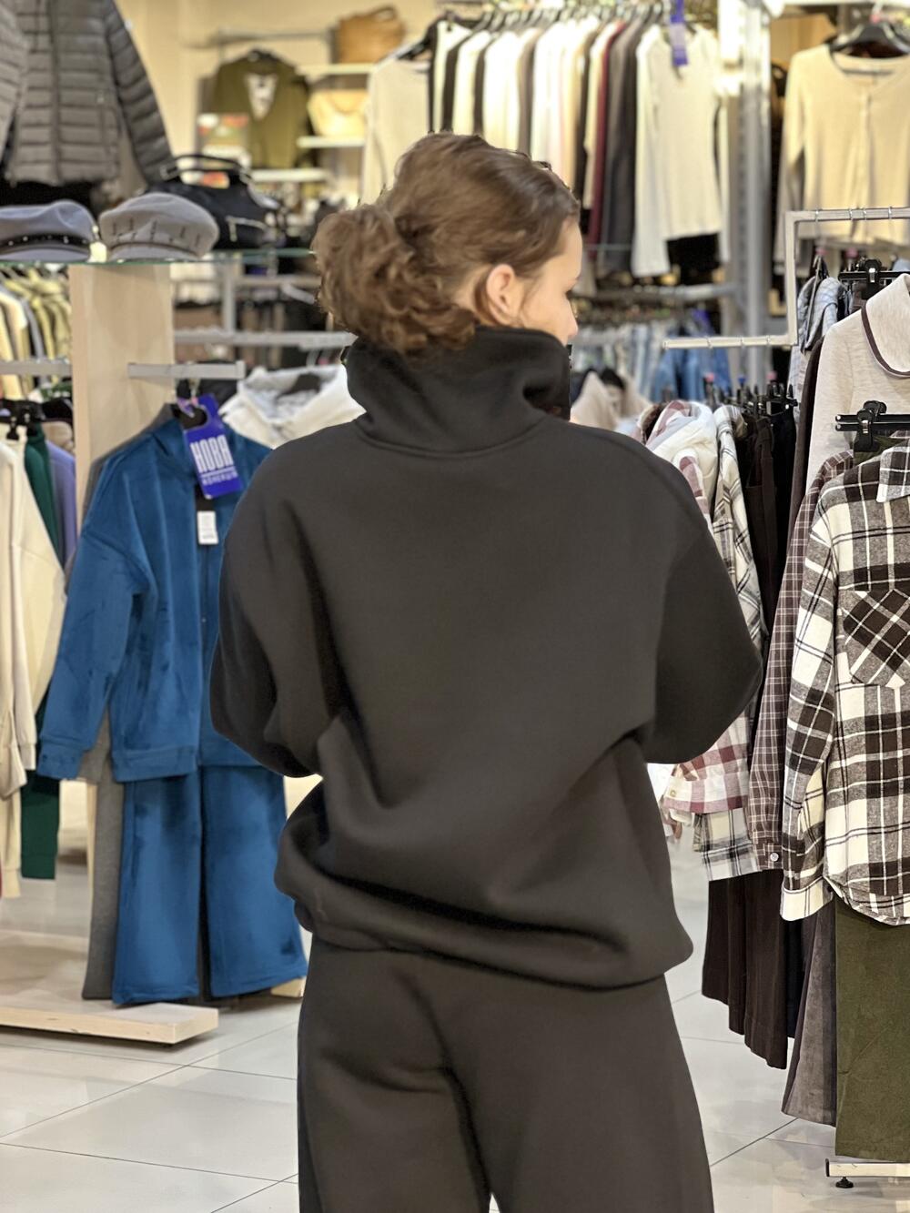 Світшот LP LC049s поло з кнопками чорний, L