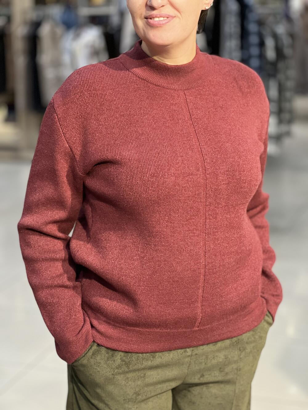 Джемпер LP 2806 д/р з доріжкою марсала, 42-44