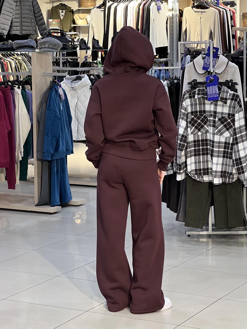 Худі LP LC047h утеплене на блискавці з капюшоном бордовий, S