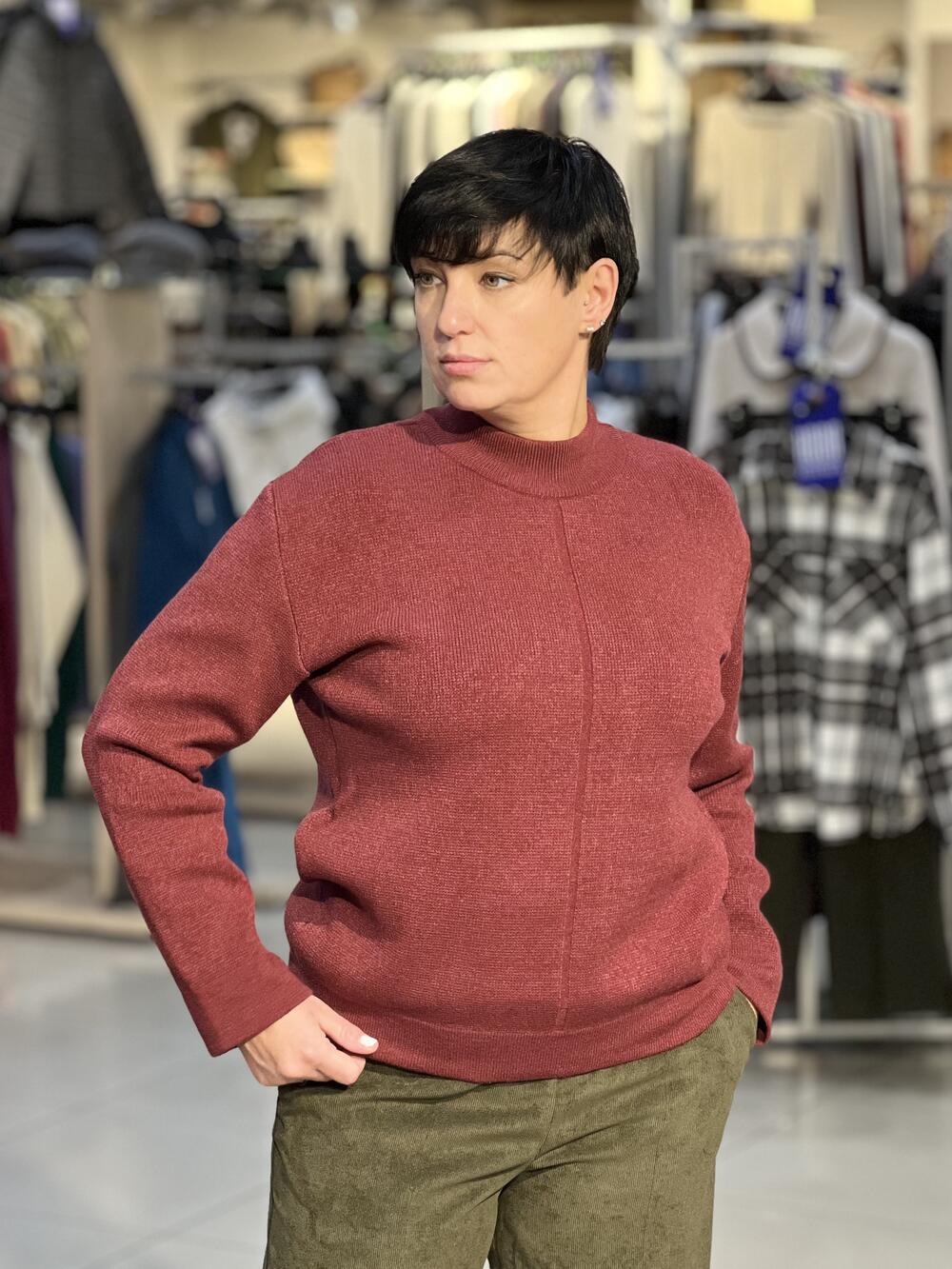 Джемпер LP 2806 д/р з доріжкою марсала, 42-44