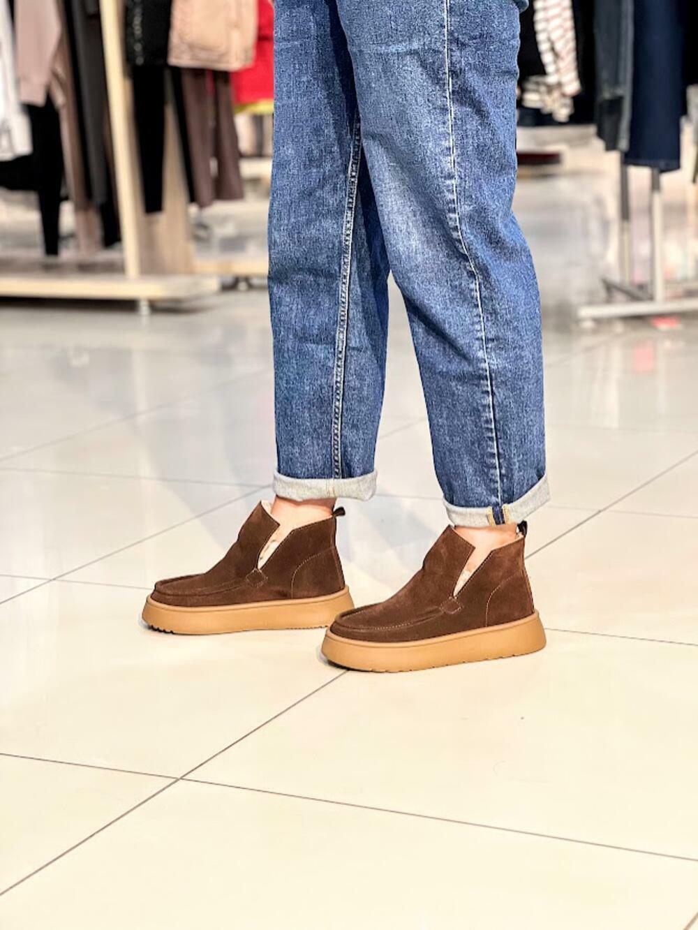 Черевики лофери LM 705225-5 утеплені коричневий, 40