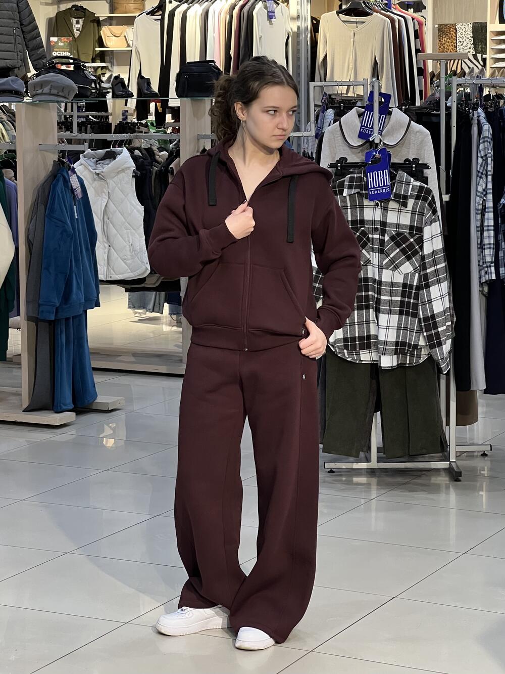 Худі LP LC047h утеплене на блискавці з капюшоном бордовий, XL