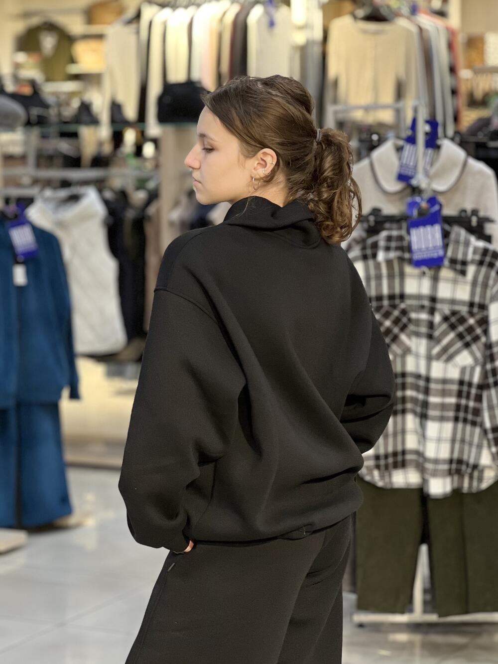 Світшот LP LC049s поло з кнопками чорний, S