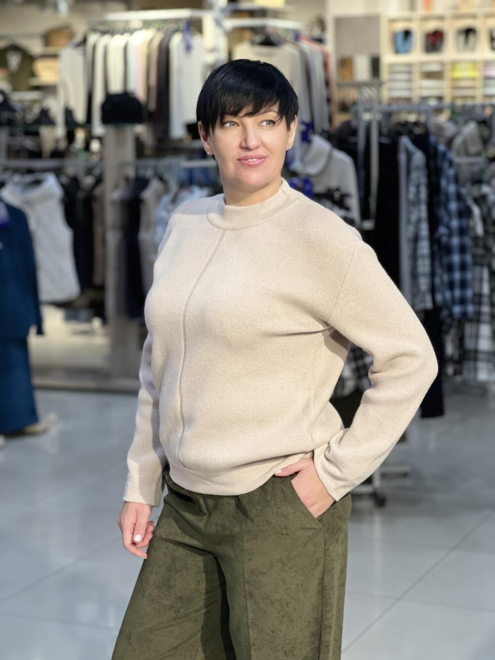 Джемпер LP 2806 д/р з доріжкою крем, 42-44