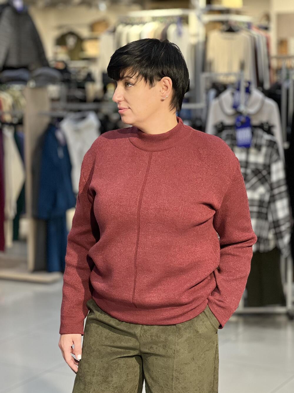 Джемпер LP 2806 д/р з доріжкою марсала, 42-44