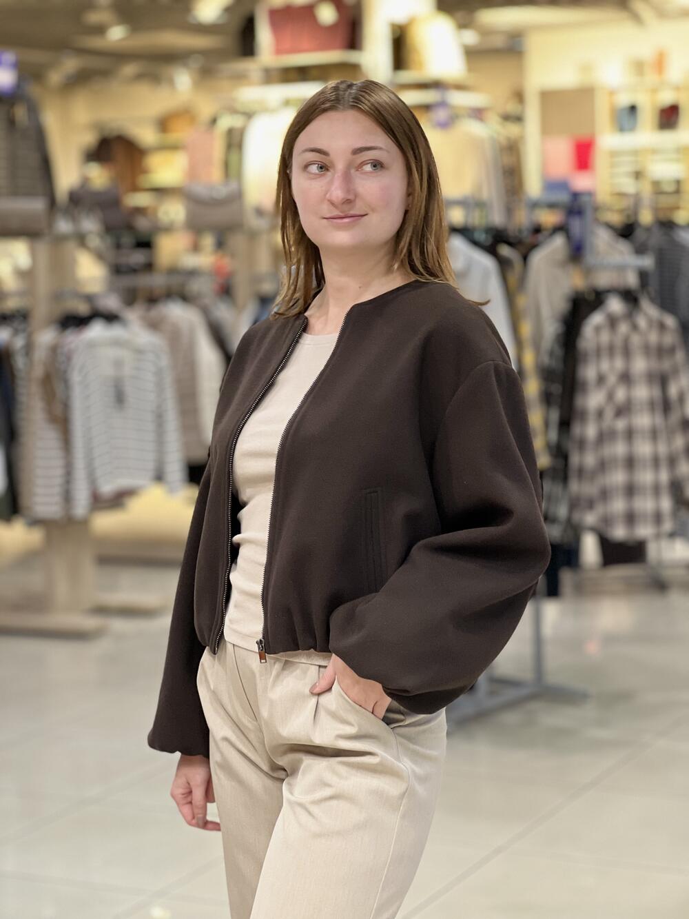 Бомбер LN 4.1 SIM кашемір темний шоколад, 44/M