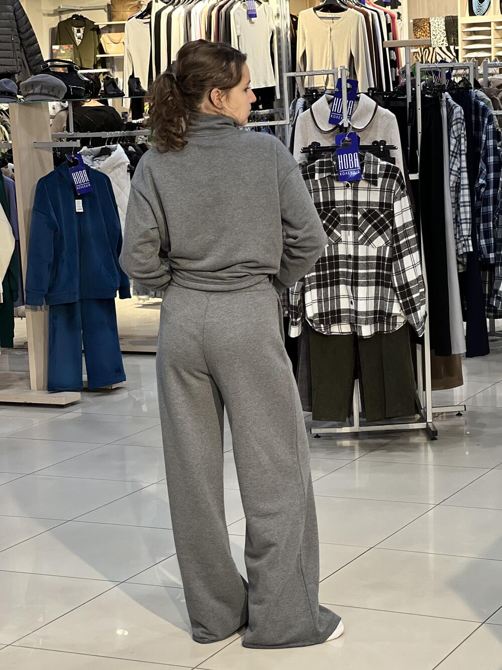 Костюм спортивний LP LC027s/028p халф з широкими брюками т.сірий меланж, S