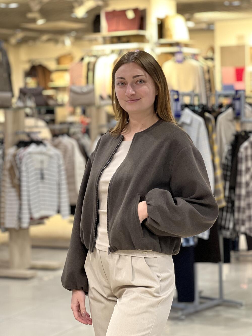 Бомбер LN 4.1 SIM кашемір молочний шоколад, 44/M