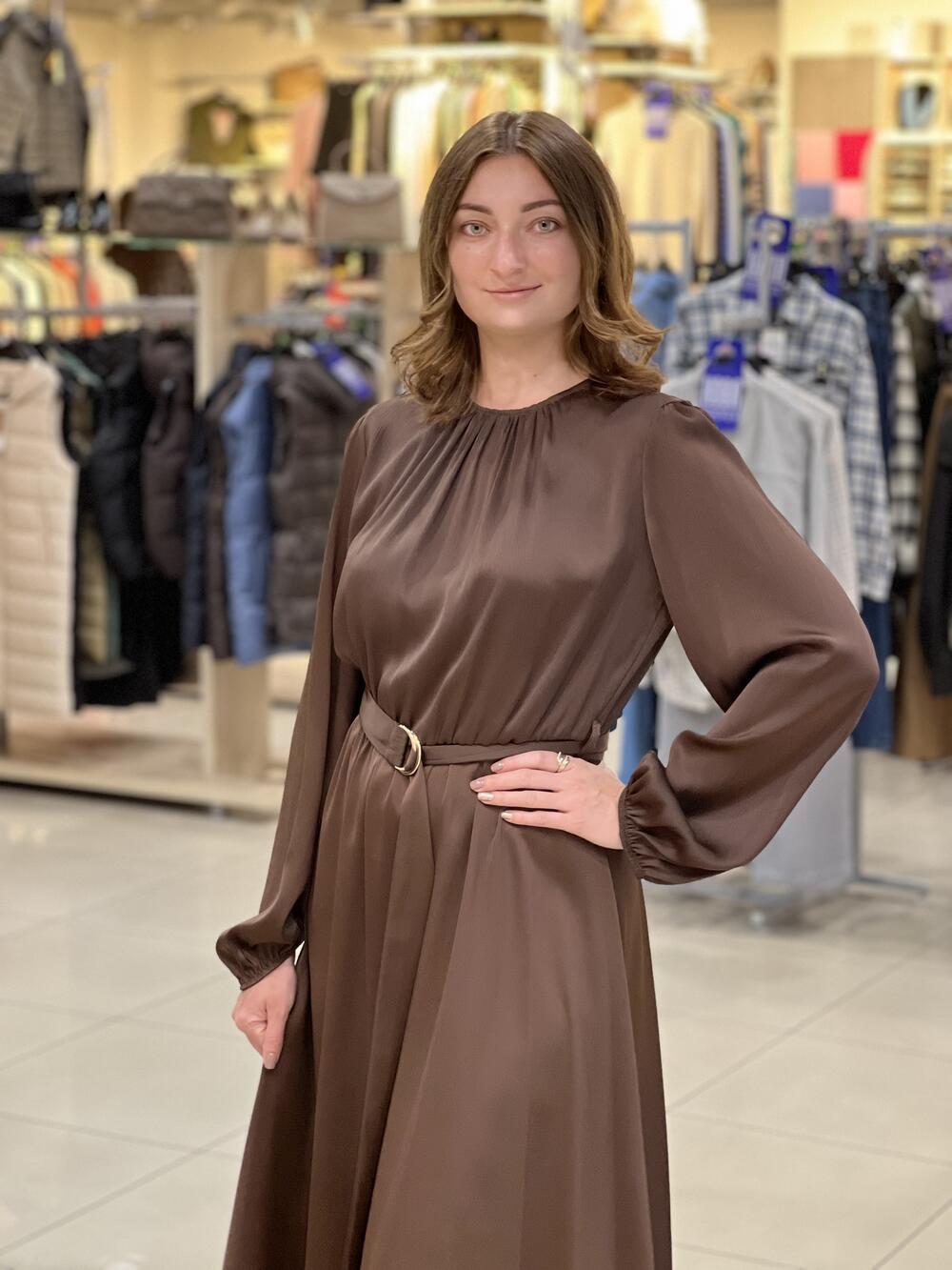 Сукня LP 7199 д/р довге шовк-жатка 