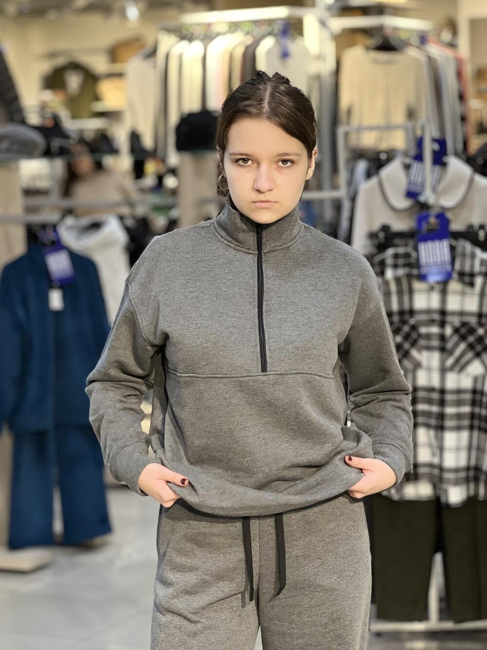 Костюм спортивний LP LC027s/028p халф з широкими брюками т.сірий меланж, M