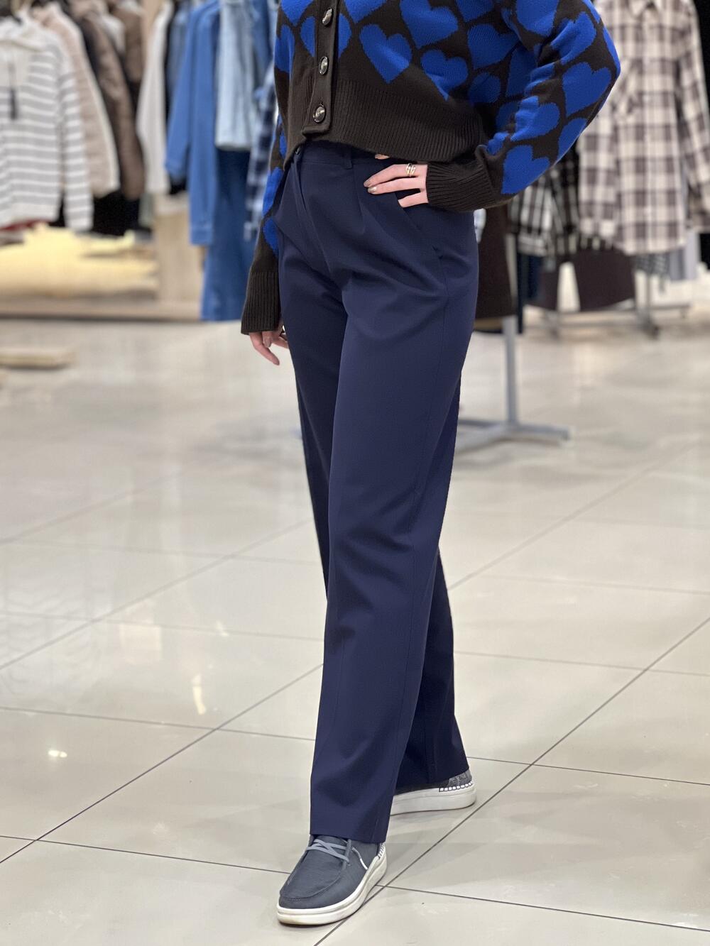 Брюки LM SIM №1 палаццо габардин т.синій, 42/S