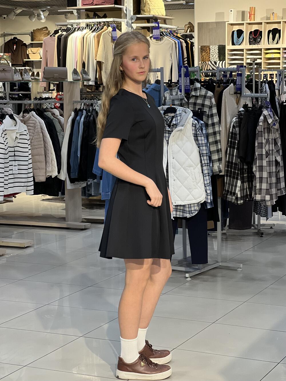 Сукня LP 7191 к/р коротке костюмка чорний, 38-44