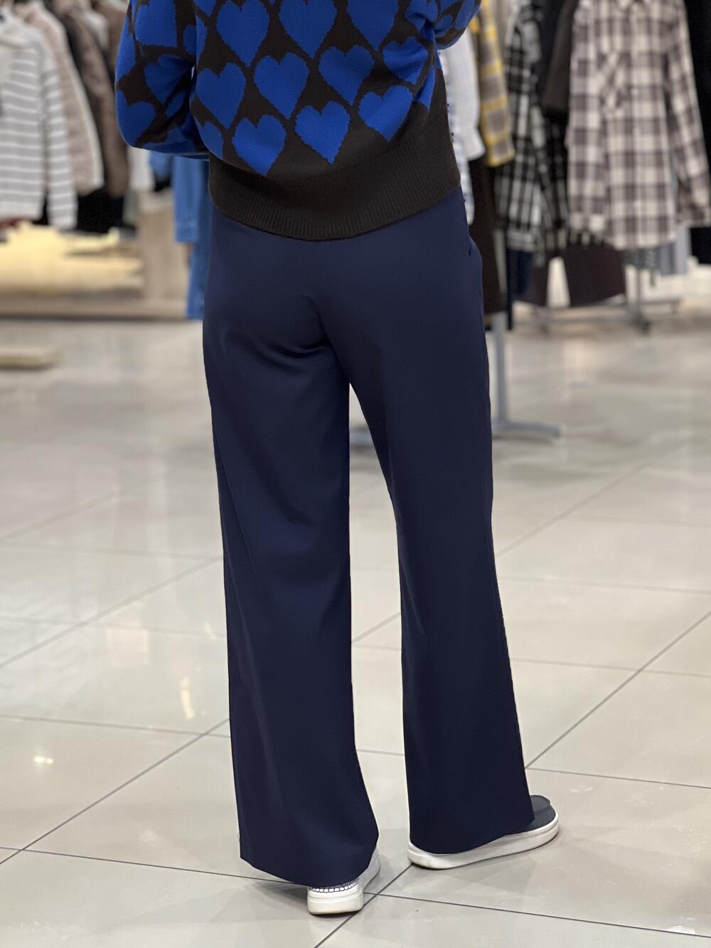 Брюки LM SIM №1 палаццо габардин т.синій, 40/XS