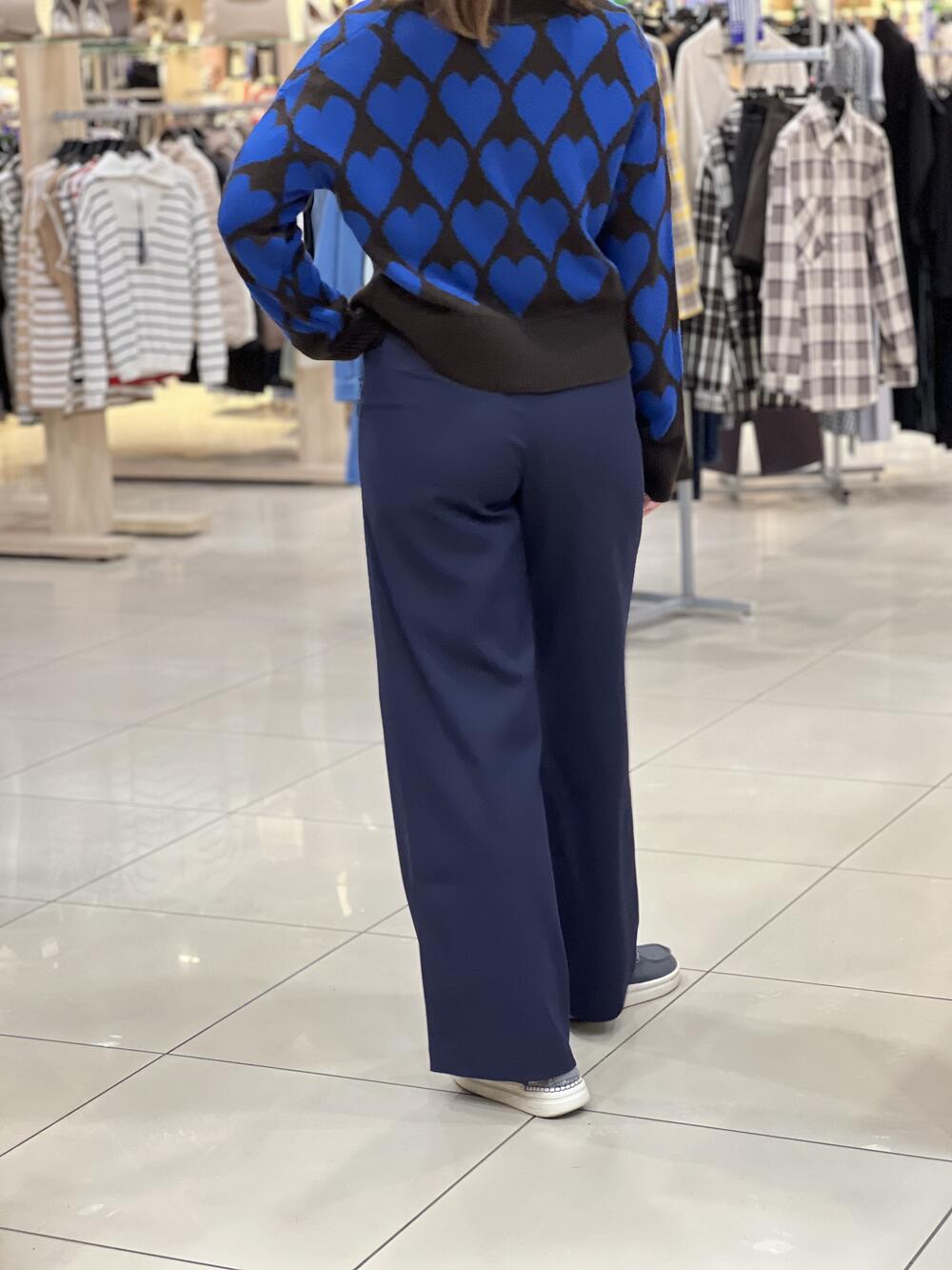 Брюки LM SIM №1 палаццо габардин т.синій, 42/S