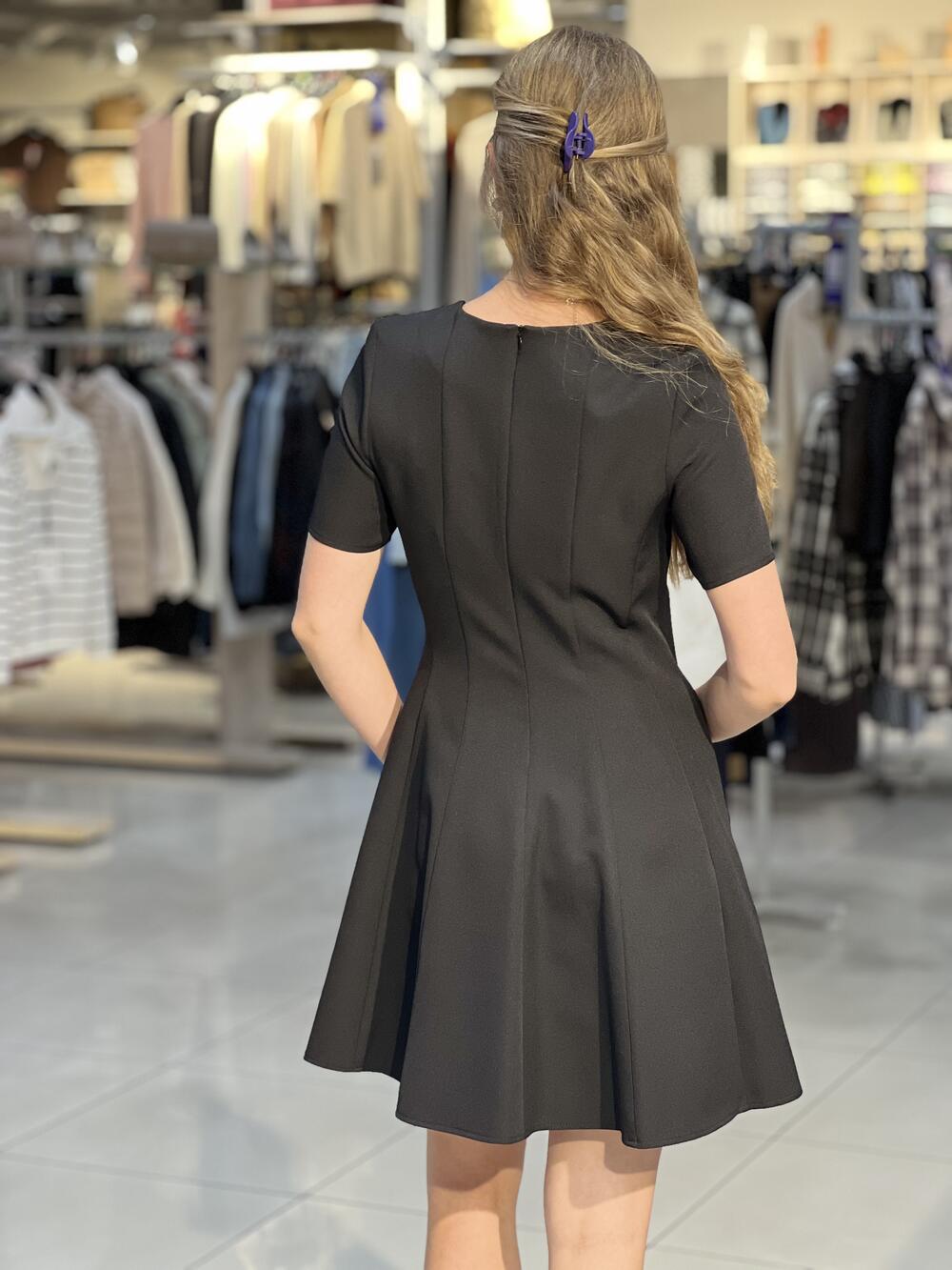 Сукня LP 7191 к/р коротке костюмка чорний, 36-42