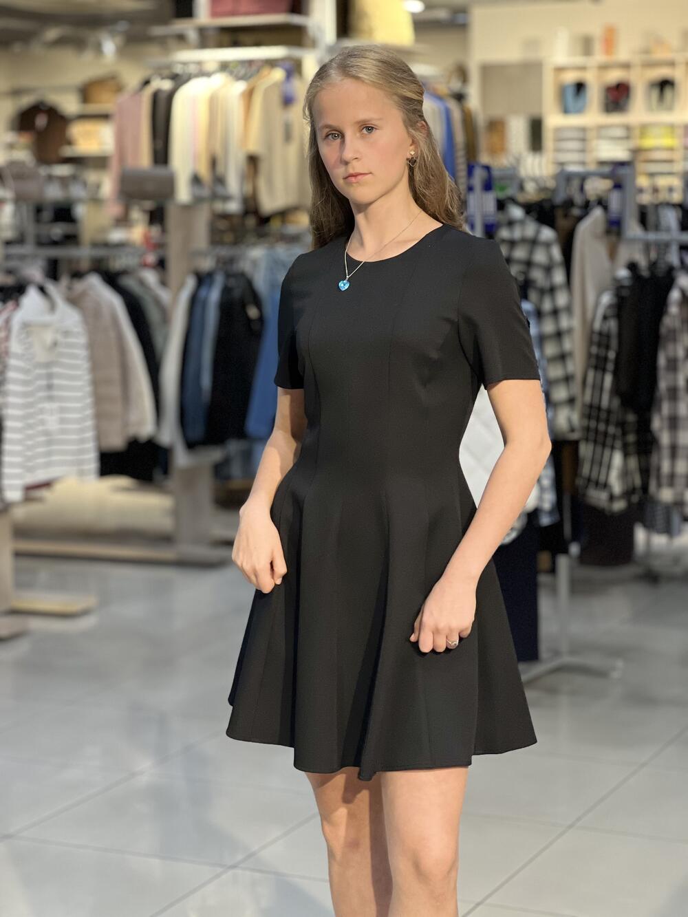 Сукня LP 7191 к/р коротке костюмка чорний, 40-46