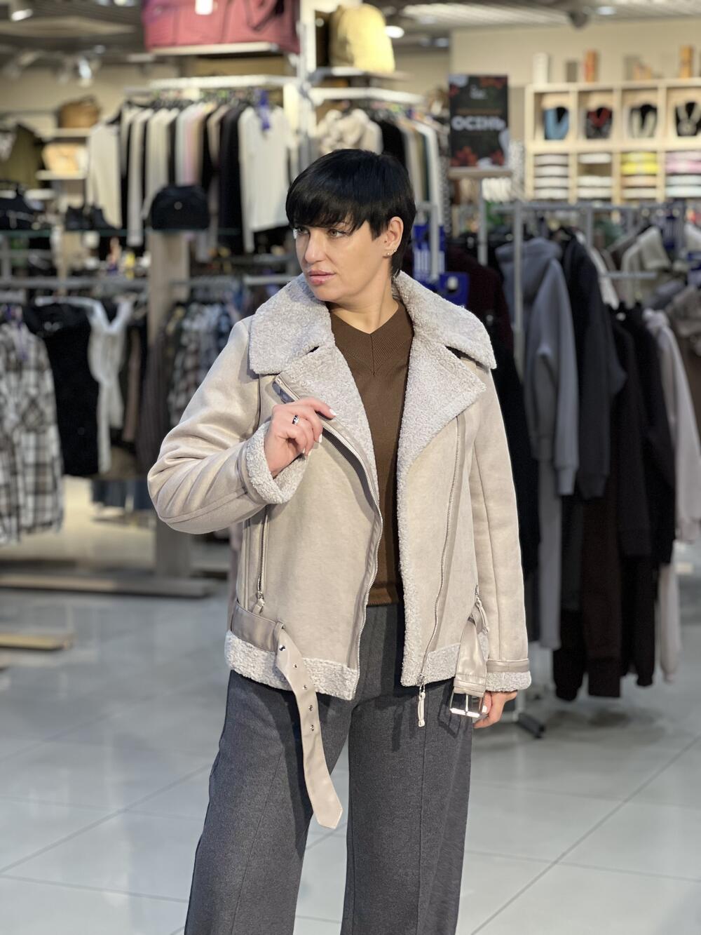 Дублянка-пілот LO 760 коротка екошкіра на хутрі 