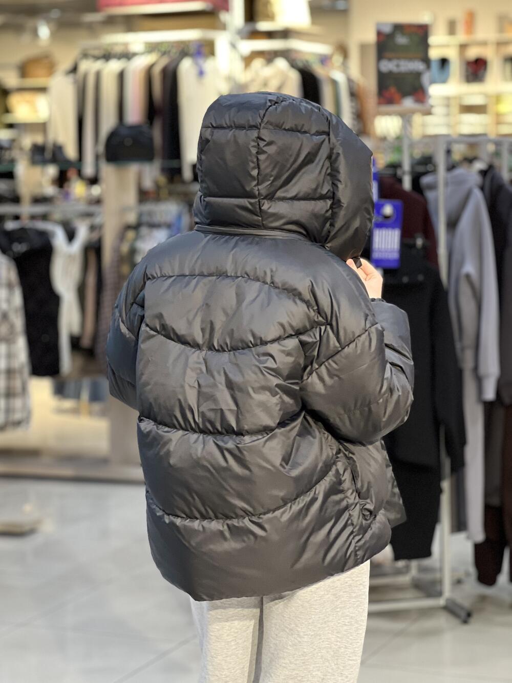 Куртка LP Ніка пуховик з кишенями чорний, 50