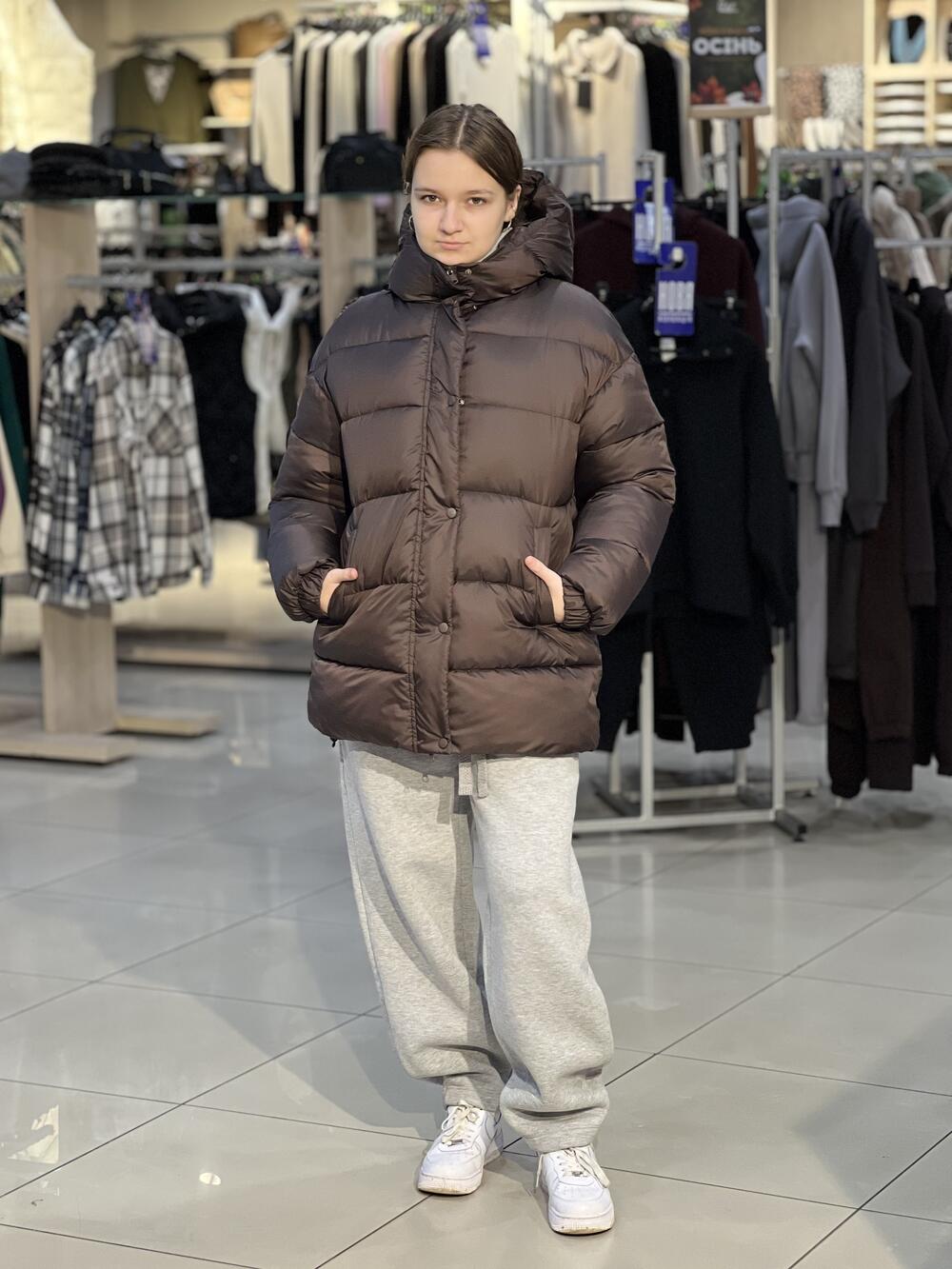 Куртка LP 080105 пуховик овер т.шоколад, L