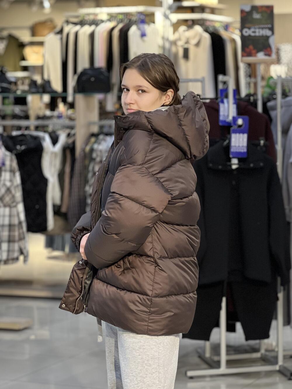 Куртка LP 080105 пуховик овер т.шоколад, L