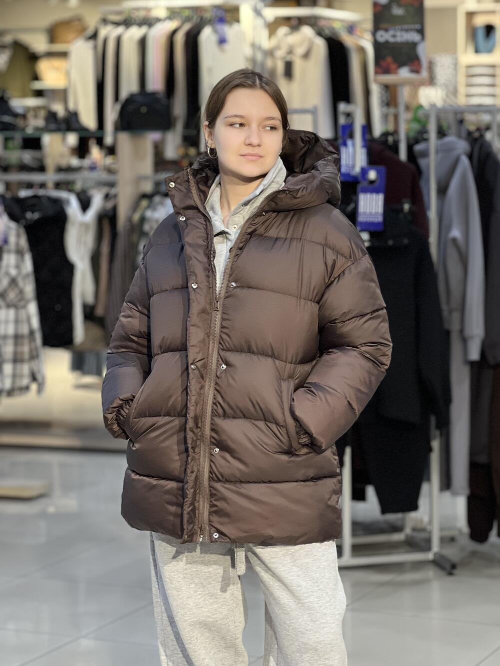 Куртка LP 080105 пуховик овер т.шоколад, L