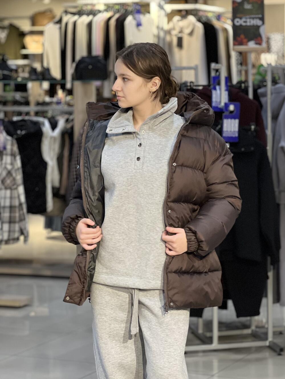 Куртка LP 080105 пуховик овер т.шоколад, L