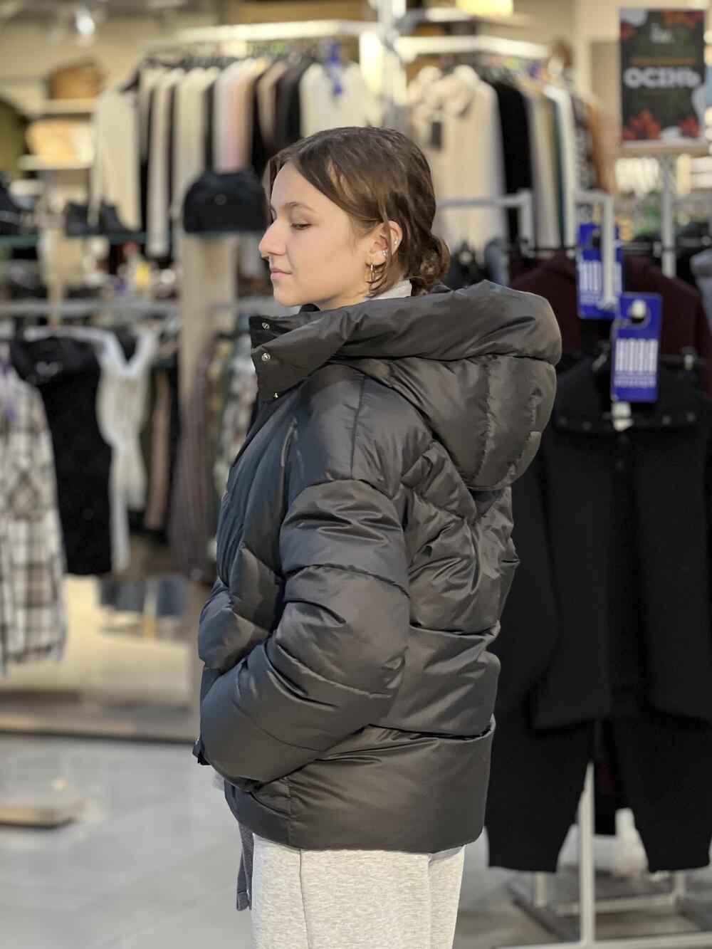 Куртка LP Ніка пуховик з кишенями чорний, 50