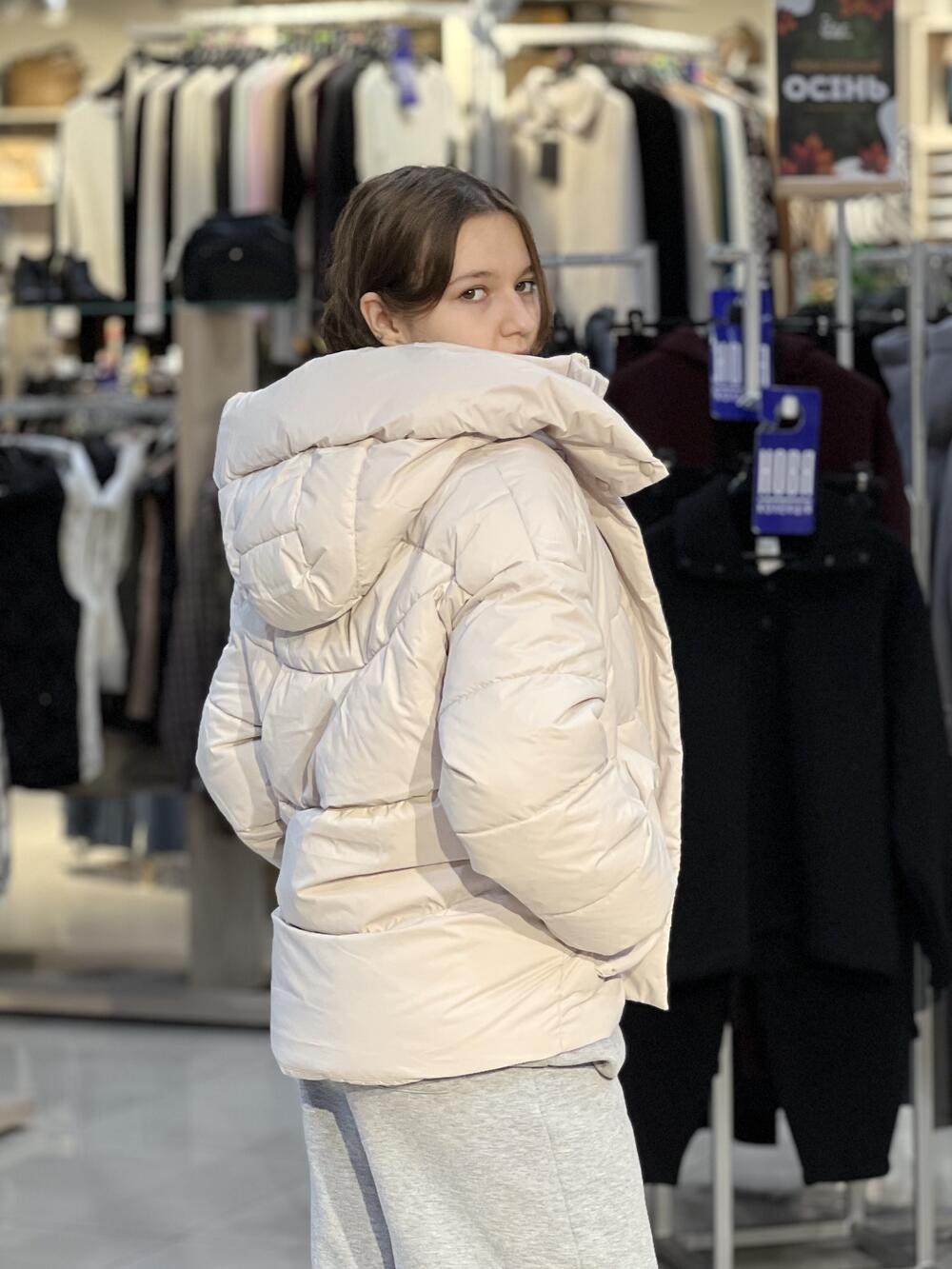 Куртка LP Ніка пуховик з кишенями молочний, 50