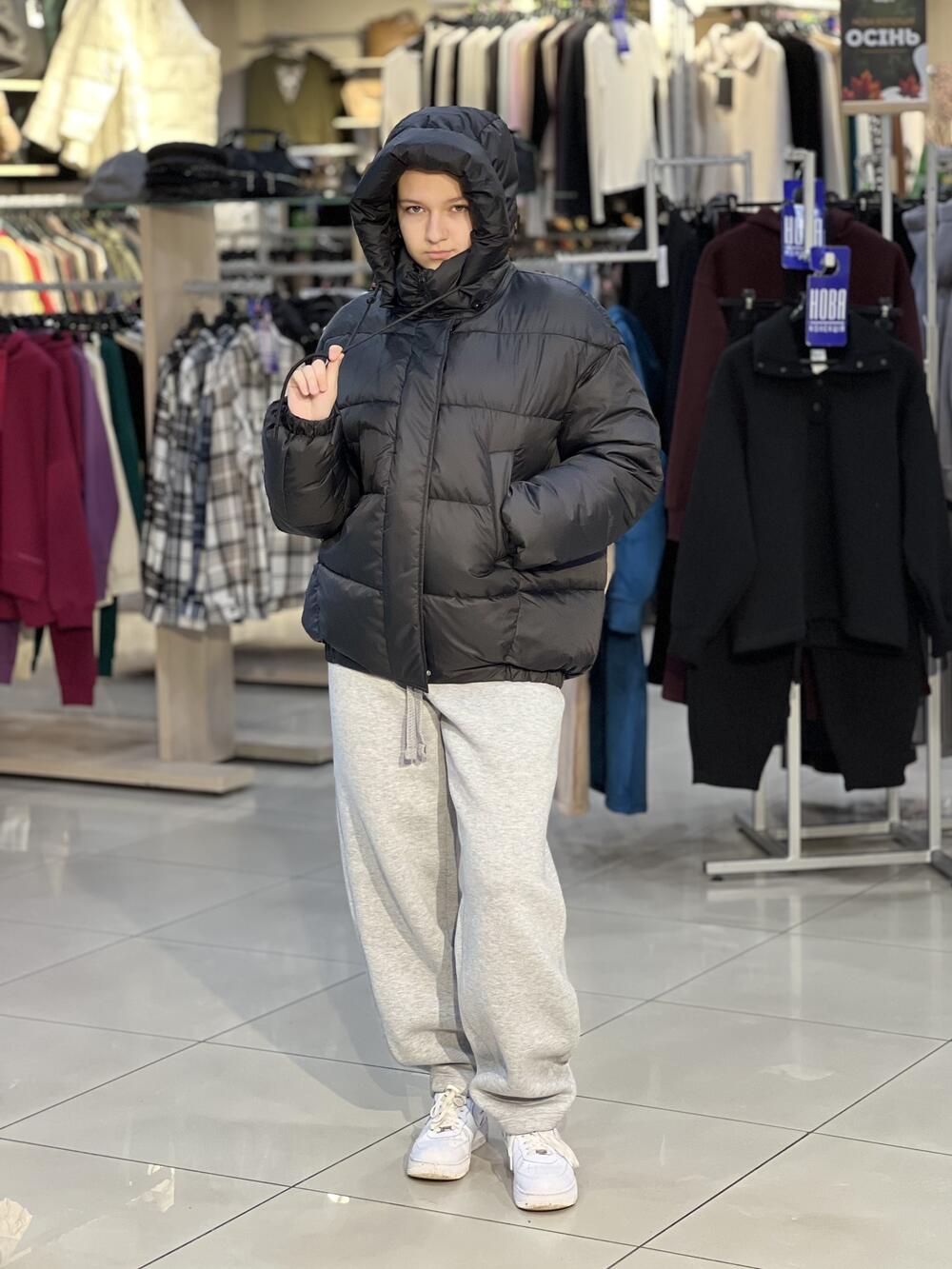 Куртка LP Аннет пуховик подовжений чорний, 46