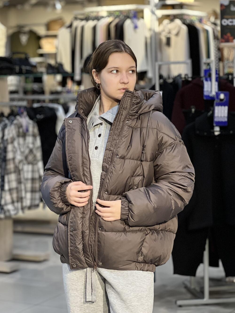 Куртка LP Аннет пуховик подовжений шоколад, 48