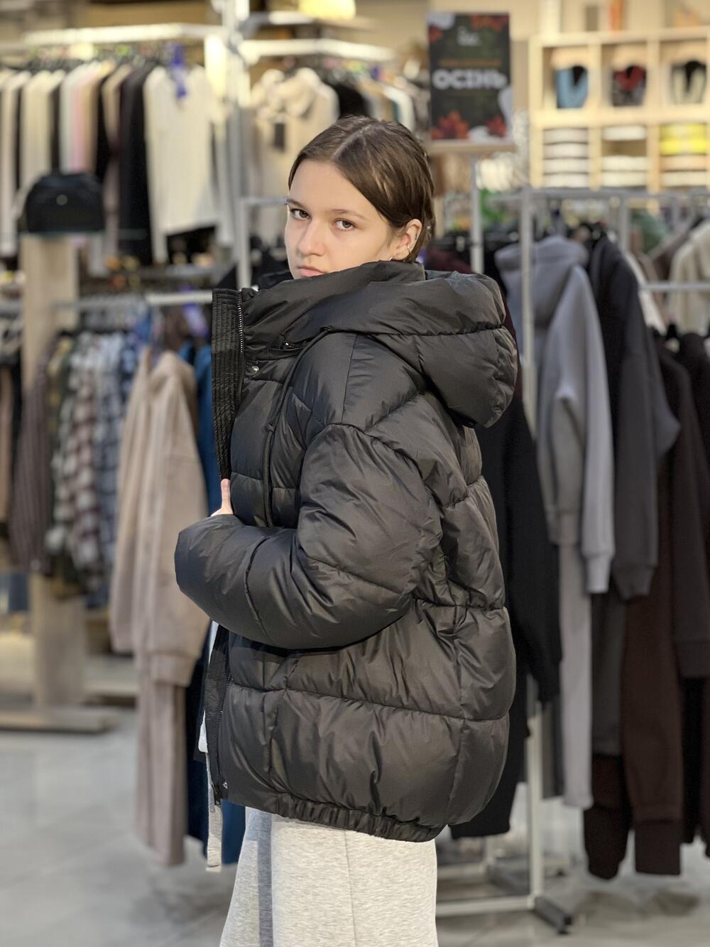 Куртка LP Аннет пуховик подовжений чорний, 48